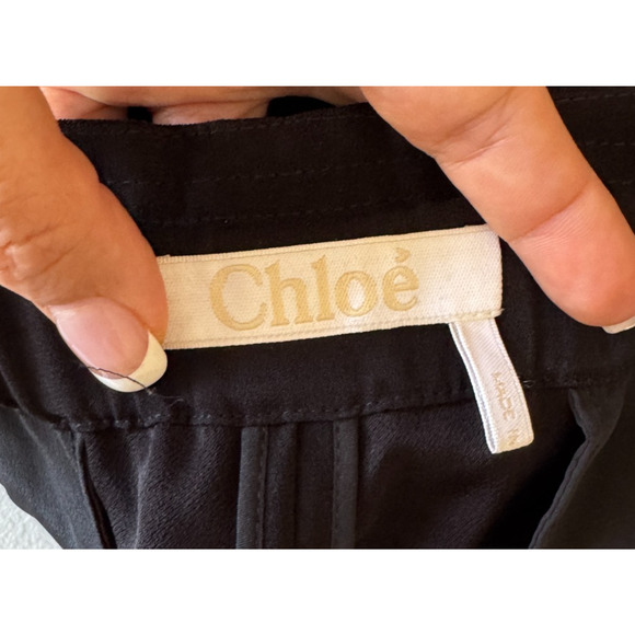 Chloe Crepe Joggers Pants Black Baggy Pull On 40, 8 US Modern Luxury Classic - Picture 7 of 10